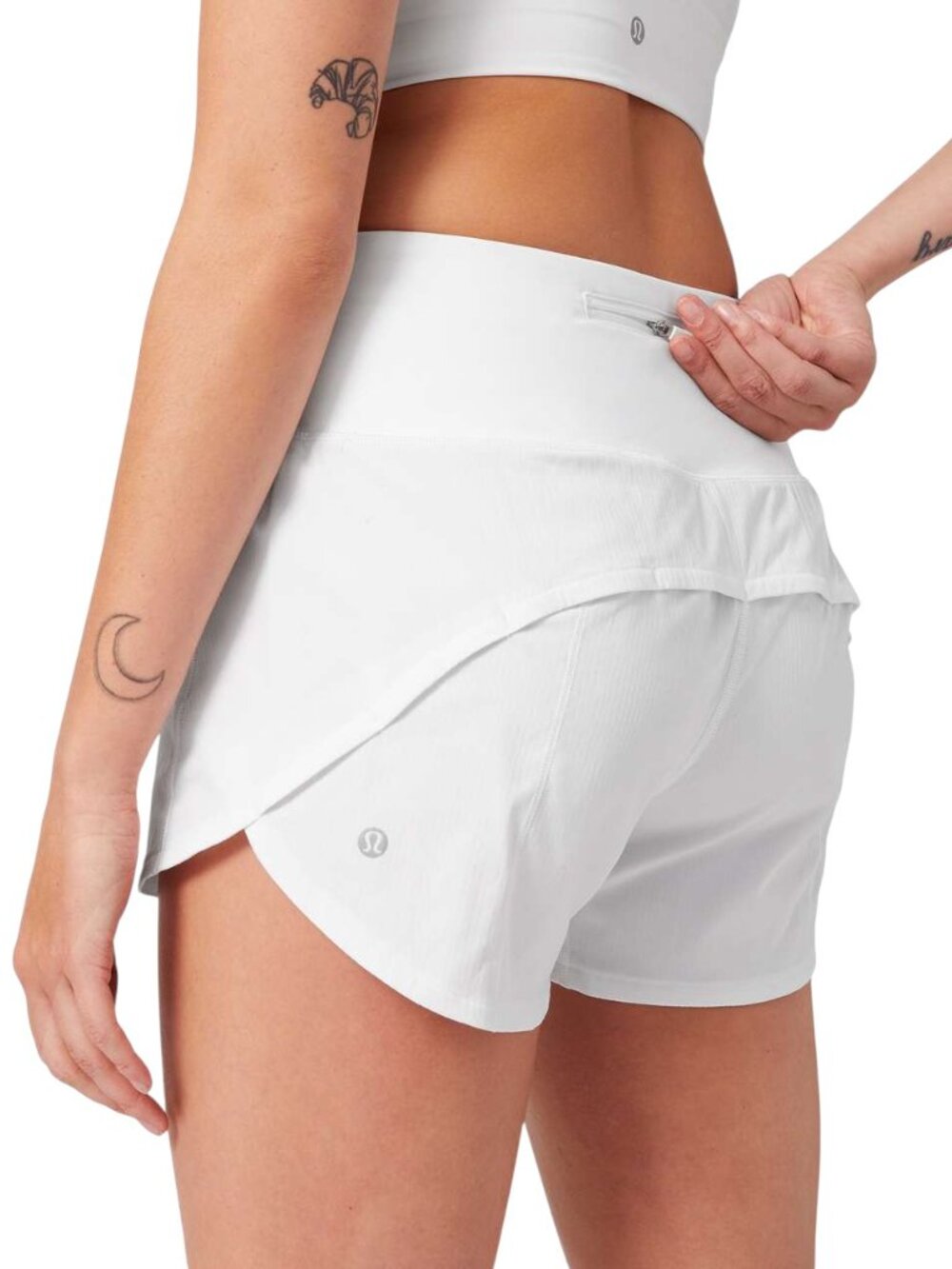 lululemon Speed Up High Rise Lined Shorts 4" White Size 10
